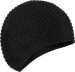 El Regalo 1 PC Silicon Bubbled Swimming Cap for Teens/Adults- Silicone Thickened Long Hair Silicone Swimming Cap (Black)