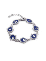 El Regalo Evil Eye Enameled Fashion Bracelet for Girls & Women- Gift for Her- Evil Eye Love, Good Luck & Protection Bracelet (Blue CZ Evil Eye Bracelet)