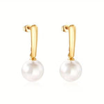 El Regalo Elegant Faux Pearl Earrings for Women - Elegant 18K Gold & Silver Plated Moti Jewelry Collection | Fancy Studs, Dainty Drops & Long Dangle Pearls Earrings for Girls (Style-6)