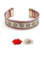 El Regalo 1 Copper OM Bracelet Rakhi for Brother/Bhai - Rakhi for Bhai with shagun, Rakhi Message Card in Rakhi Gift Box (Option-3)