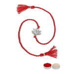 El Regalo 1PC Simple Lotus Flower Rakhi for Brother- Minimalist Lotus Thread Rakhi with Roli Chawal, Rakhi Message Card in Rakhi Gift Box (Option-1)