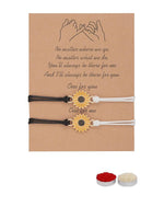 El Regalo Unisex-Adult 2PCs Minimalist Sunflower Rakhi Set for Bhai/Bhabhi/Niece/Nephew - Designer Pinky Promise Rakhi with Roli-Chawal Shagun Pack, Message Card in Rakhi Gift Box (Black & White)