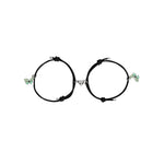 El Regalo Unisex 2pcs BF Magnetic Heart Butterfly Bracelets for Best Friends/Besties/Couples - Butterfly Relationship Matching Bracelet Set Mutual Attraction Rope Bracelets (Green Butterfly Bracelet)