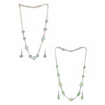 El Regalo Kids Jewelry Combo Set of 2 Necklaces & 2 Earrings Pairs- Shimmering Crystals Beads Necklace & Earrings Jewelry Set for Kids/Girls & Teens (Option-3)