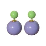 El Regalo 1 Pair Candy Colors 2 Way Beads Earrings- Front-Back Color Clossy Beads Contemporary Earrings for Girls & Women (Pastel Blue)