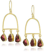 El Regalo Semi Precious Gemstones Earrings 18K Gold Plated Semi Precious Chakra Stones Earrings for Girls & Women