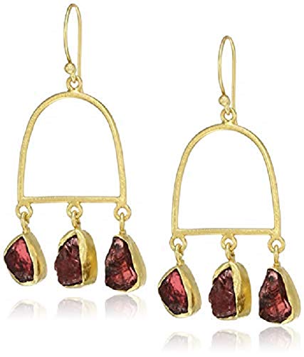 El Regalo Semi Precious Gemstones Earrings 18K Gold Plated Semi Precious Chakra Stones Earrings for Girls & Women