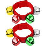 El Regalo 2PCs Jingle Bells Christmas Bracelets | Wrist & Ankle Bells for Party Favors, Musical Rhythm & Christmas Decor | Adjustable Percussion Instruments (Red Multi)