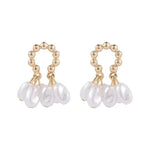 El Regalo Gold Beaded Pearl Hoop Earrings for Girls & Women - Elegant Cascading Teardrop Faux Pearl Drop Earrings - Boho Bridal Wedding Jewelry, Statement Dangle Hoops for Bridesmaids, Anniversary & Prom Gift