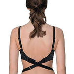 El Regalo Women's Adjustable Converter 2 Hook Bra Extender Strap for Backless or Low Back Dresses (Black)