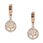 El Regalo Stainless Steel Ati Tarnish- NO RUST Earrings- Rose Gold Plated Stainless Steel Cute Stud Earrings for Women/Girls (Tree of Life Earrings)