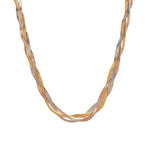 El Regalo Western Tri-Color Stainless Steel Braided Woven Collor Chain Necklace for Girls & Women- Anti Tarnish, Contemporary Necklace