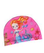 El Regalo 1PC Cute Cartoons/Animal Printed Kids/Babies Swimming Cap (1-6 Years Old) Comfortable Breathable Polyester Fabric Swimming Caps (Not Waterproof) (Mermaid Swimming Cap)