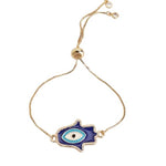 El Regalo 1PC Evil Eye Adjustable Bracelet for Girls & Women- Zircon Evil Eye Chain Bracelet- Valentines Day Gift for Her (Hamsa Hand)