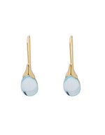 El Regalo Beverly Mint Designs Minimalist Teardrop Drop Earrings for Women & Girls - Classy Pastel Glass Stone Dangle Hooks for Western & Indo-Western Outfits (Aquamarine)