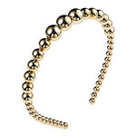 El Regalo Pearl Beads Decoration Hair Band Plastic Headband for Kids, Girls and Women (Metallic Golden Pearls Hairband)