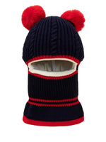 EL REGALO Kids Self Design Wool Balaclava Navy Blue