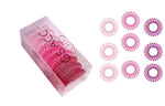 El Regalo 9 Pcs Spiral Hair Ties, No Crease Coil Ties, Phone Cord Ties for Thick Hair - Ponytail Holder Elastics for Kids/Girls/Women (Gradient Pink)