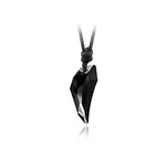 El Regalo Wolf Tooth Austria Crystal Pendant Adjustable Black Cord Unisex Necklace for Women & Men (Grey)