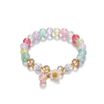 El Regalo Daisy Flower Bracelets- 1PC Crackled Crystal Beads Tassel Flower Charms Bracelet for Girls & Women (Multi)