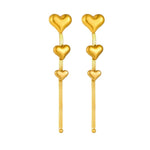 El Regalo Stainless Steel Ati Tarnish- NO RUST Earrings- Rose Gold Plated Stainless Steel Cute Stud Earrings for Women/Girls (3D Heart Tassel Earrings)