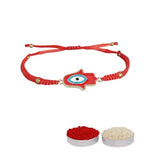 El Regalo Evil Eye CZ Bracelet Rakhi for Brother with Roli Chawal & Rakhi Message Card - Lucky Protection Rakhi to Avoid Negative Energies for Brother/Sister-in-Law/Niece or Nephew (Option-4)