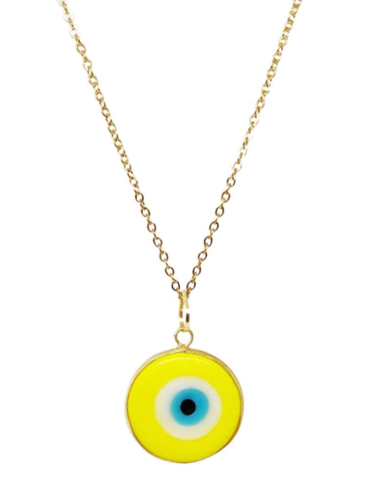 Septreize Unisex Yellow Evil Eye Pendant Necklace (Er-Evey-Nk-011), Onesize