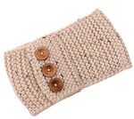 El Regalo Knitted Headwrap Headband Ear Warmer Hair Muffs Band | Winter Designer Unisex Headbands (Cream Button Style)