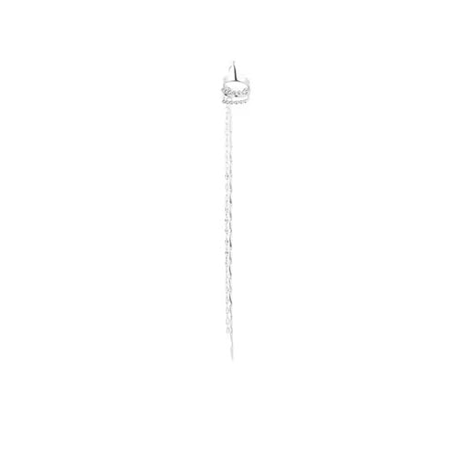 El Regalo Elegant Palace Style Elf Ear Cuff Clip-On Earrings - Non-Piercing Long Tile Tassel Chain Ear Cuff, Western Statement Ear Clips for Women & Teens (Silver)