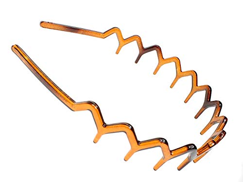 El Regalo Zig Zag Toothed Hair Band Headband | Alice Band Sports Sharks Tooth Bands for Women & Men (Brown Tortoiseshell)
