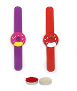 El Regalo 2 PCs Cute & Fun Kids Donut Rakhi - Silicone Donut Snap Clap Wristband Bracelet Rakhi for Brother/Sister/Niece/Nephew with Roli Chawal, Rakhi Card in Rakhi Gift Box (Option 3)