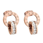El Regalo Stainless Steel Ati Tarnish- NO RUST Earrings- Rose Gold Plated Stainless Steel Cute Stud Earrings for Women/Girls (Round Earrings)