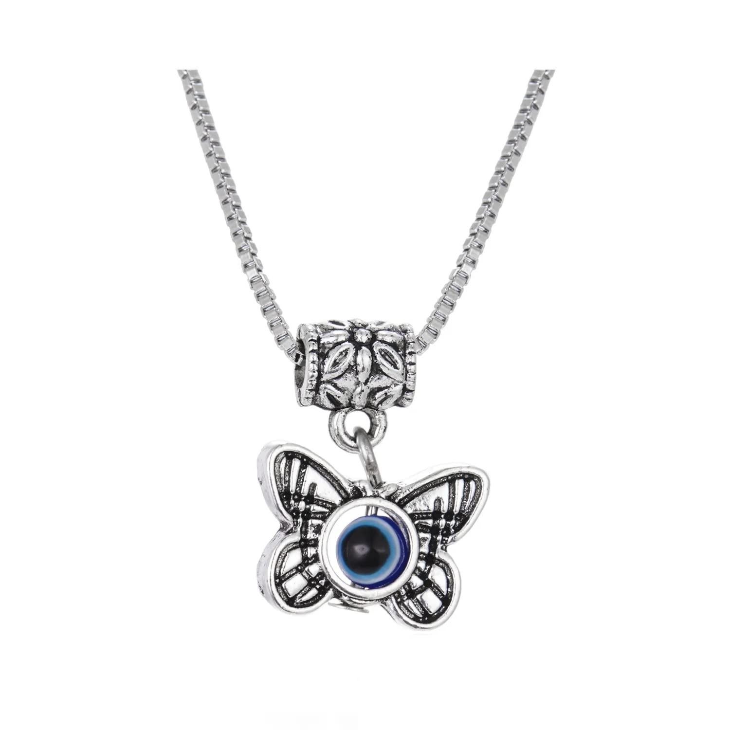 El Regalo 1pc Evil Eye Protection Pendant Necklace for Kids/Girls/Boys/Men/Women (Butterfly Evil Eye)