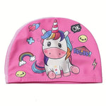 El Regalo 1PC Cute Cartoons/Animal Printed Kids/Babies Swimming Cap (1-6 Years Old) Comfortable Breathable Polyester Fabric Swimming Caps (Not Waterproof) (Pony Swimming Cap)