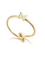 El Regalo 1PC Cute Stainless Steel Butterfly Ring- Anti Tarnish, Adjustable Butterfly Finger Rings for Girls & Women (Gold)
