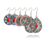 El Regalo 3 Pairs Earrings Combo of Vintage Bohemian Dangle Earrings for Women, 3-Pair Multi-Pack, Handmade Retro Tribal Drop Jewelry, Ethnic Bronze & Silver Tone Statement Earrings (Style-3)
