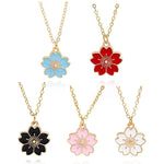 El Regalo 5 PCs Pendant Necklace Combo Set for Girls/Kids/Teens & Women - Flowers, Pearls Shell, Rainbow, Unicorn, Star, Heart Charms (Flower)