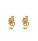 El Regalo Musical Notes Treble Clef Tiny Stud/Music Symbol Earrings for Kids, Girls & women (Golden)