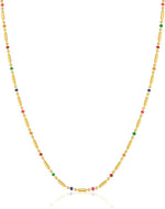 El Regalo 1 Pc Stainless Steel No Rust/Anti Tarnish Quinn Necklace In Multi- Dainty Multi Colored Stainless Steel Chain Necklace For Women