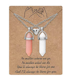 El Regalo Unisex 2Pcs/Set Crystal BFF Best Friend Magnetic Couple Matching Split Heart Pendant Necklaces for Besties/Couples - Valentines Day Gift (Peach & Off White)