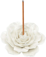 El Regalo White Ceramic Lotus Flower Incense Stick Holder | Elegant for Incense Stick Holder for Home, Office & Meditation Decor | Compact & Stylish Agarbatti Stand Gift for Serenity & Relaxation