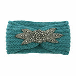 El Regalo 1 PC Winter Knitted Sequin Flower Headband Ear Warmer for Girls & Women - Headwrap with 3D Sequin flower- Ear Warmer Hair Muffs Band | Winter Designer Headbands (Teal Green)