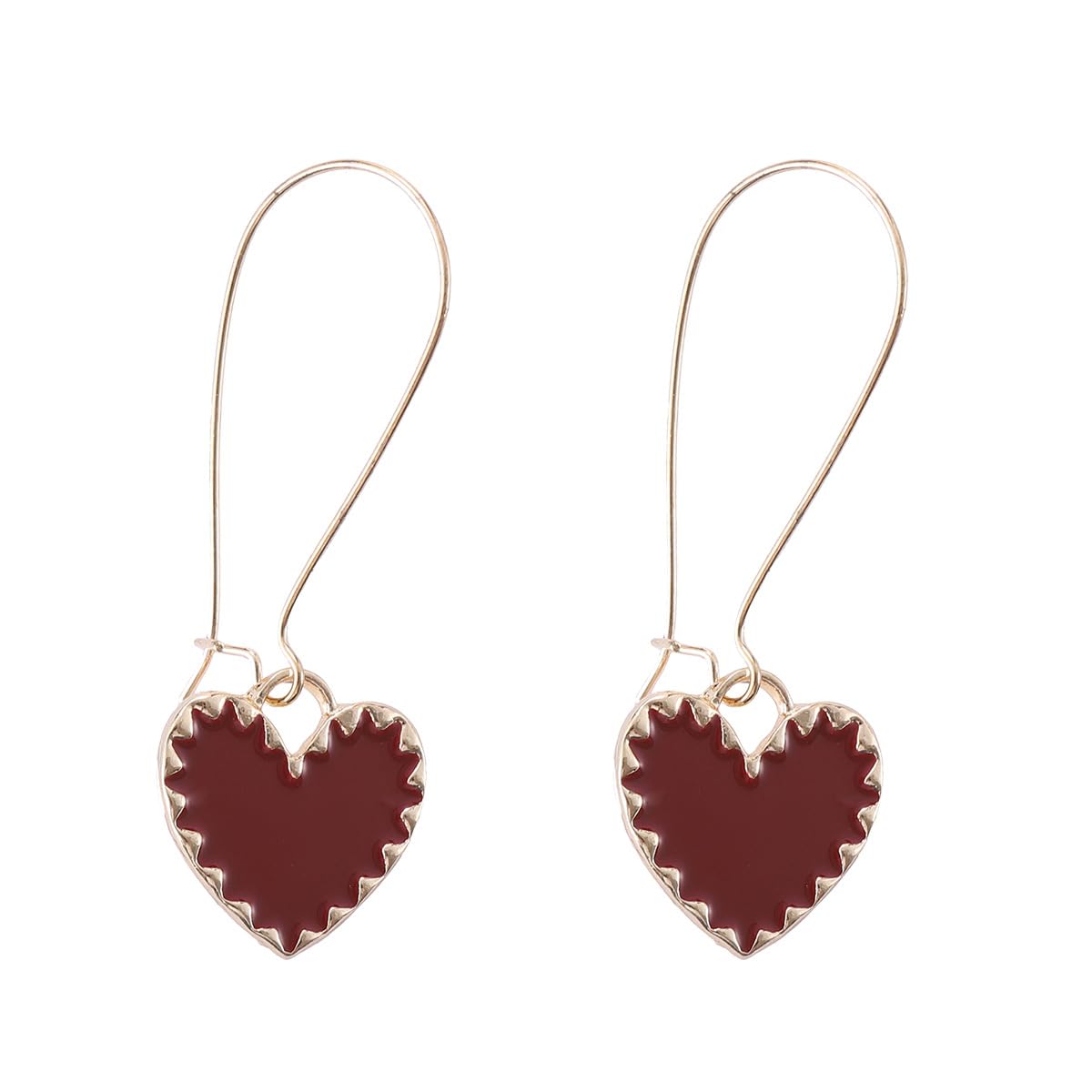 El Regalo Bohemian Style Simple Elegant Red Drip Heart Earrings for Girls & Women | Simple & Elegant Boho Fashion Earrings- Trendy Heart Dangle Hook Earrings