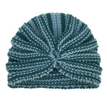 El Regalo 1 PC Baby Winter Knitted Turban Cap- Infant Baby's Headwrap Turban Cap- Baby Winter Turban Hat Warm Knitted Beanie Cap (Blue & Sea Green Shade)