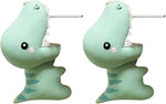 El Regalo Cute 3D Dinosaur Earrings for Girls & Women - Fun Tyrannosaurus Clay Earrings - Unique Dinosaur Biting Ear Design Jewelry - Playful & Adorable Earrings