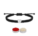El Regalo Heart Name Initials Letter Minimalist Rakhi for Brother with Roli-Chawal Shagun, Rakhi Message Card in Rakhi Gift Box (M Name Letter)