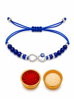 El Regalo Infinity Evil Eye CZ Bracelet Rakhi for Brother