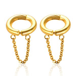 El Regalo Chain Hoop Ear Cuffs- Non Piercing Cartilage Earring- Trendy Cuff Wrap Clip on Earrings for Girls Women (Style-1)