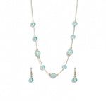 El Regalo 2PCs Crystals Beads Necklace & Earrings Jewelry Set for Kids/Girls & Teens - Shimmering/Matt Crystal Beads Fancy Jewelry Set (Sky Blue Crystals)