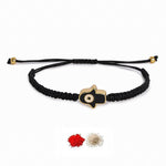El Regalo 1 PC Hamsa Hand Evil Eye Nazaria Rakhi for Brother- Fancy Evil Eye Rakhi Gift Box with 1 PC Rakhi, Shagun Pack & Rakhi Message Card in Rakhi Gift Box (Black Hamsa Rakhi)